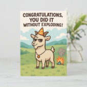 Funny Goat Greeting Card - Congratulations Bedankkaart (Staand voorkant)