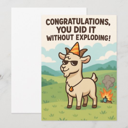 Funny Goat Greeting Card - Congratulations Bedankkaart (Voorkant / Achterkant)