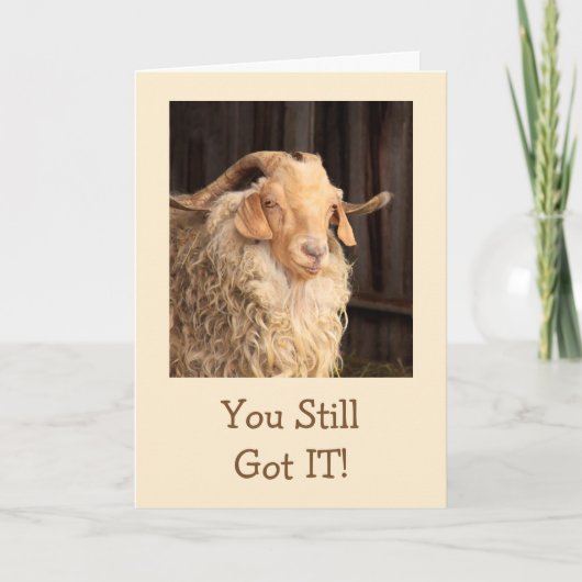 Funny Goat Handsome Devil Birthday Kaart (Voorkant)