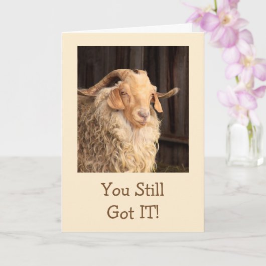 Funny Goat Handsome Devil Birthday Kaart (Orchidee)