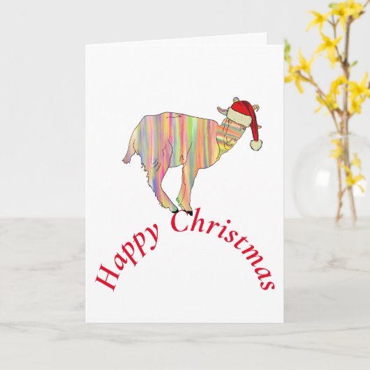 Funny Goat Happy Kaart (Gele Bloem)