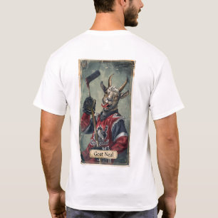Funny Goat Hockey Player Upper Deck Trading Kaart T-shirt
