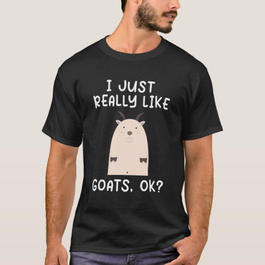 Funny Goat... ik hou van geiten... T-shirt (Voorkant)