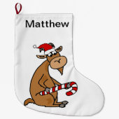 Funny Goat in Santa hat Cartoon Grote Kerstsok (Voorkant)