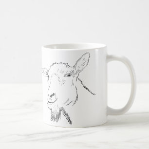 Funny Goat Line Drawing Animal Art Design Koffiemok