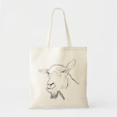Funny Goat Line Drawing Animal Art Design Tote Bag (Voorkant)