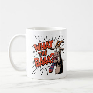 Funny Goat Meme - "Wat is de BAAA?" Hilarious Anim Koffiemok