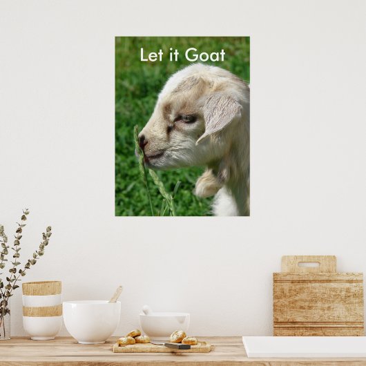 Funny Goat Parody, Cute Goat Kind Poster (Keuken)