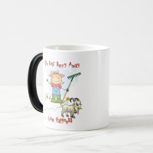 Funny Goat Poop Cartoon Magische Mok (Voorkant links)