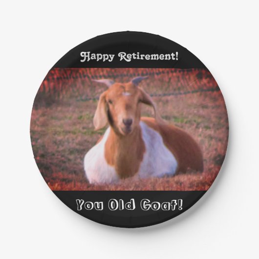 Funny Goat Retirement Papieren Bordje (Voorkant)
