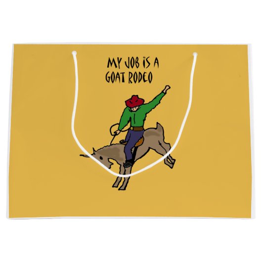 Funny Goat Rodeo Job Humor Cartoon Groot Cadeauzakje (Voorkant)