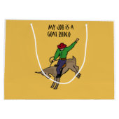 Funny Goat Rodeo Job Humor Cartoon Groot Cadeauzakje (Achterkant)