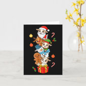 Funny Goat Santa Elf Snowman Christmas Womens Mens Kaart (Gele Bloem)