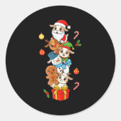 Funny Goat Santa Elf Snowman Christmas Womens Mens Ronde Sticker (Voorkant)