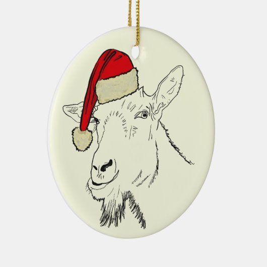 Funny Goat santa Keramisch Ornament (Rechts)