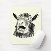 Funny Goat schreeuwt tekening Quirky Animal Art Muismat (Met muis)