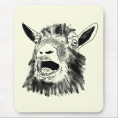 Funny Goat schreeuwt tekening Quirky Animal Art Muismat (Voorkant)