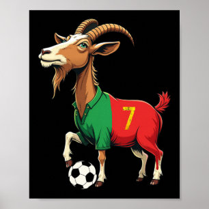 Funny Goat Soccer Football Graphic Mannen Vrouwen  Poster