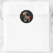 Funny Goat Soccer Football Graphic Mannen Vrouwen Ronde Sticker (Tas)