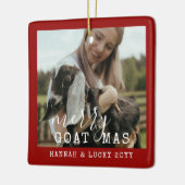 Funny Goat Specialized Photo Boerderij Pet Kerstmi Keramisch Ornament (Links)