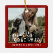 Funny Goat Specialized Photo Boerderij Pet Kerstmi Keramisch Ornament (Voorkant)