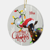 Funny Goat Tangled-Ornament met kerstlampjes Keramisch Ornament (Links)