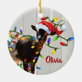 Funny Goat Tangled-Ornament met kerstlampjes Keramisch Ornament (Achterkant)