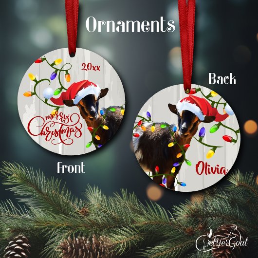 Funny Goat Tangled-Ornament met kerstlampjes Keramisch Ornament