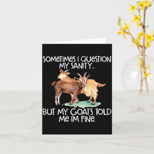 Funny Goat Tee For Crazy People Who Speak With Goa Kaart (Gele Bloem)