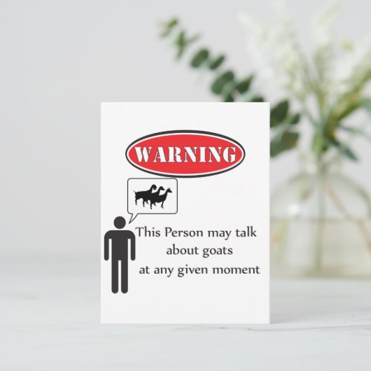Funny Goat Warning Briefkaart (Staand voorkant)