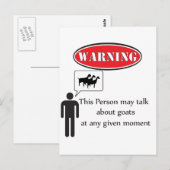 Funny Goat Warning Briefkaart (Voorkant / Achterkant)