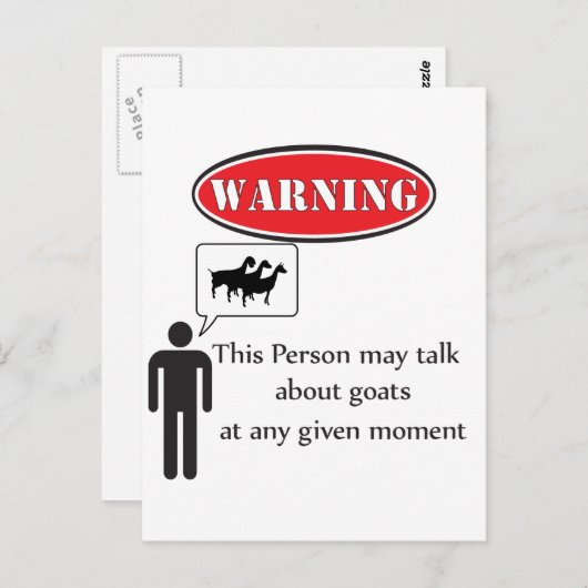 Funny Goat Warning Briefkaart (Voorkant / Achterkant)