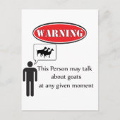 Funny Goat Warning Briefkaart (Voorkant)