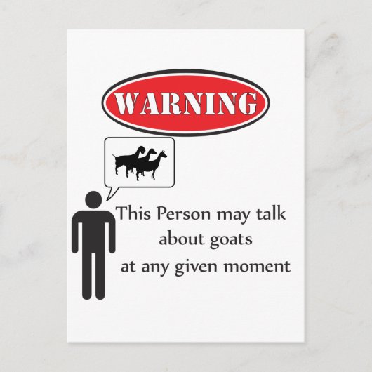 Funny Goat Warning Briefkaart (Voorkant)