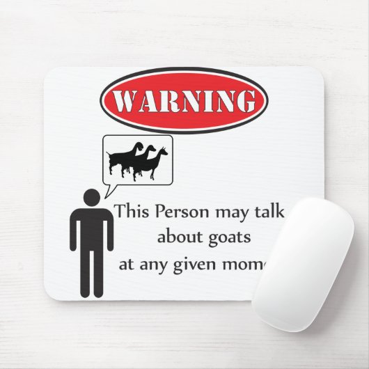 Funny Goat Warning Muismat (Met muis)