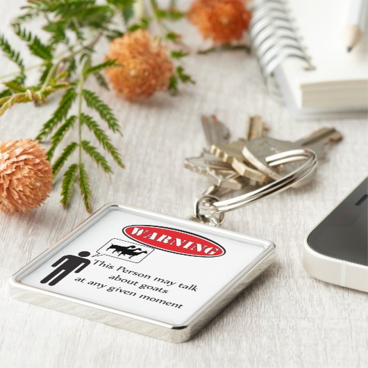 Funny Goat Warning Sleutelhanger (Zijkant)