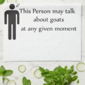 Funny Goat Warning Theedoek (Gevouwen)