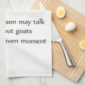 Funny Goat Warning Theedoek (Quarter Fold)