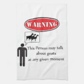 Funny Goat Warning Theedoek (Verticaal)