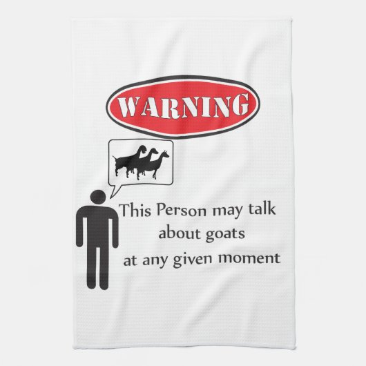 Funny Goat Warning Theedoek (Verticaal)