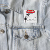 Funny Goat Warning Vierkante Button 5,1 Cm (In situ)