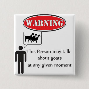 Funny Goat Warning Vierkante Button 5,1 Cm