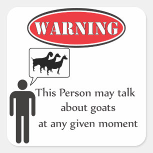 Funny Goat Warning Vierkante Sticker