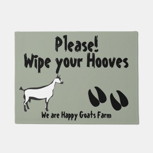 Funny Goat Wipe your Hooves Oberhasli Goat Deurmat (Voorkant)