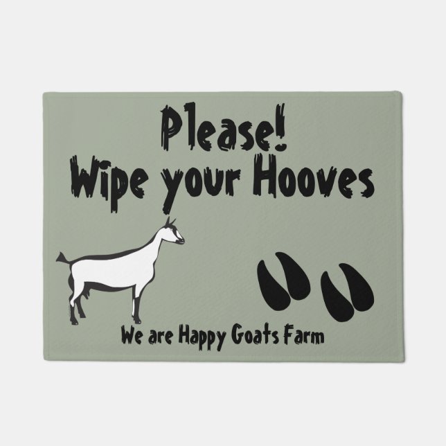 Funny Goat Wipe your Hooves Oberhasli Goat Deurmat (Voorkant)
