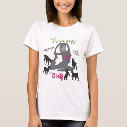 FUNNY GOAT YOGA Namaste Home T-shirt (Voorkant)