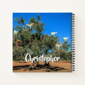 Funny Goats in Trees Marokko Persoonlijke naam Notitieboek (Achterkant)