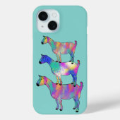 Funny Goats Kleurrijke Boerderij Dierenkunst Case-Mate iPhone Case (Achterkant)