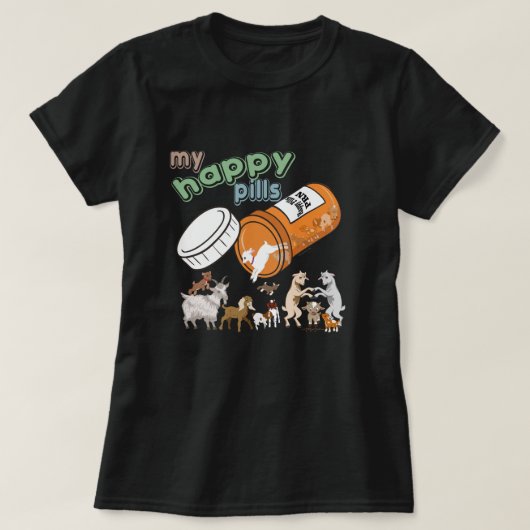 FUNNY GOATS | Mijn Happy Pills GetYerGoat T-shirt (Design voorkant)