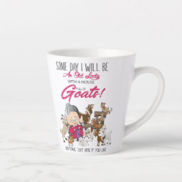 Funny Goats - Old Lady House vol met geiten Latte Mok